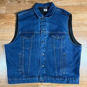 NRA Authentic Gear Conceal Carry Tactical Cotton Denim Vest Blue USA Sz XL
